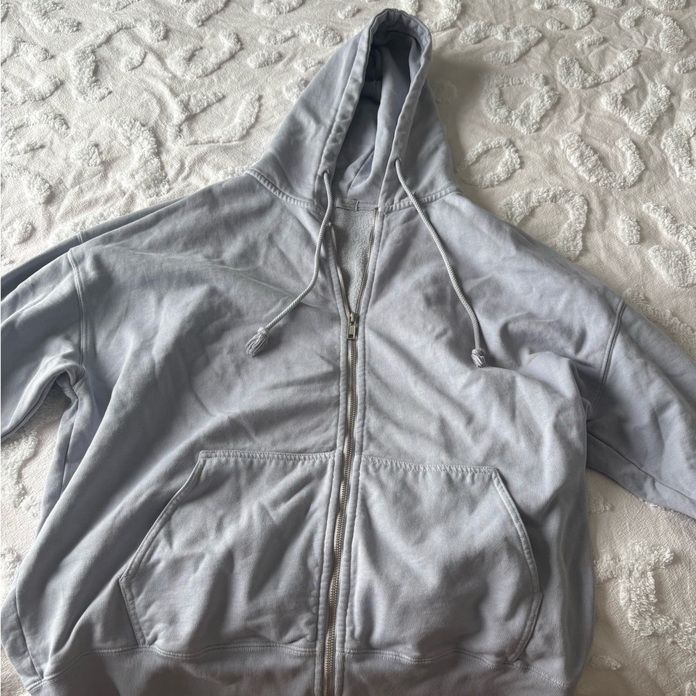 Light Blue Brandy Melville Zip-Up Hoodie